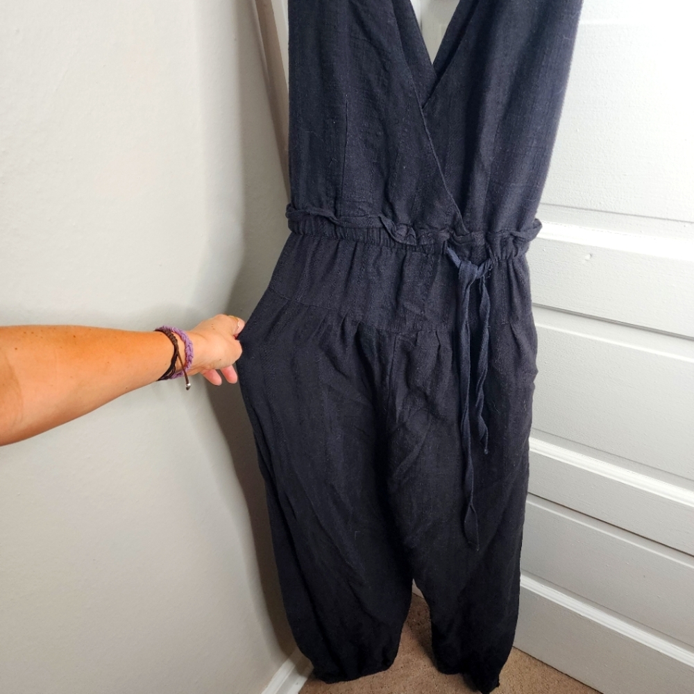 Free People Black Jumpsuit Romper Boho Small